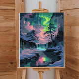 Lovepefe Snow Mountain Paint by Numbers Kit for Adults Beginner Waterfall Adult Paint by Number Kits On Canvas Mountain Oil Painting Kit for Adults Kits for Gift Home Wall Decor 16x20 Inch Lovepefe