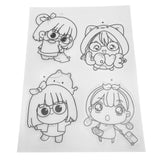 Shrinky Dink Sheets Set, Cartoon Dinosaurs and Girls Pattern Shrinky Plastic Sheet Kit with 10pcs Key Rings and Small Lanyards DIY Accessories for Crafts, Jewelry Making Cyrank