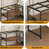 METYERRY Modern 20 Gallon Long Fish Tank Stand for Home Office, 2-Tier Aquarium Stand with Shelf for Storage, Fish Tank Table 30" x 12" x 20.5", Ideal for Breeder Tanks,and Reptile Terrariums, Rustic Brown METYERRY