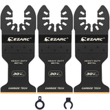 EZARC Carbide Oscillating Saw Blades, Multitool Blades Quick Release for Hard Material, Hardened Metal, Nails, Bolts and Screws, 3-Pack EZARC