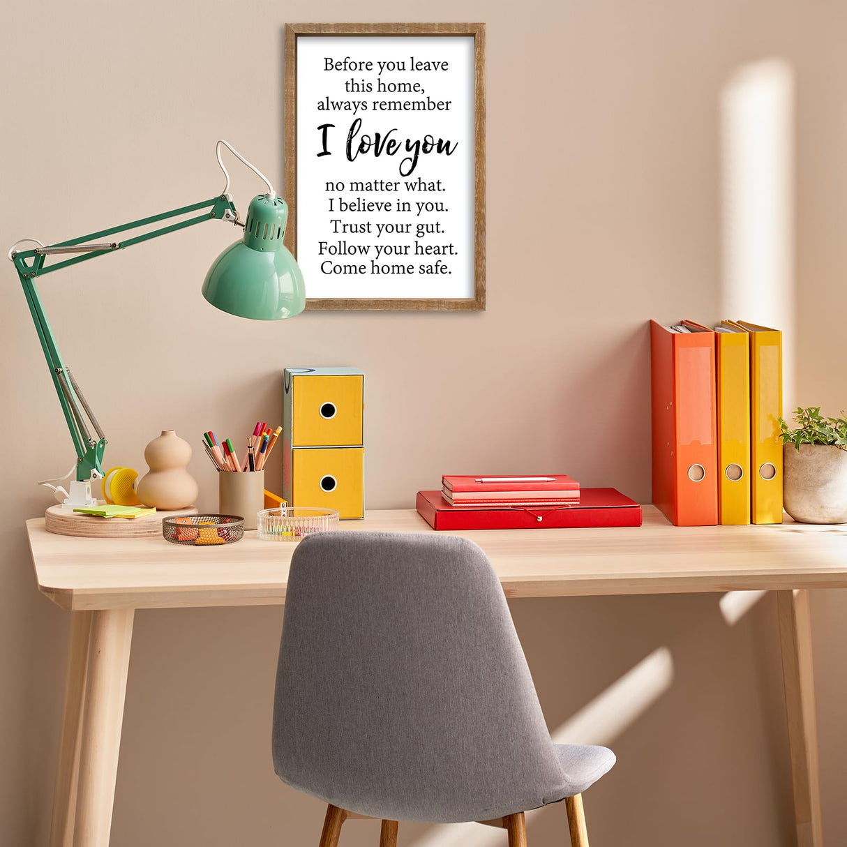 Before You Leave This Home Sign Wall Art Decor 16x11 Inch Rustic Farmhouse Living Room I Love You Inspirational Family Wood Framed Sign Entryway Motivationa And Romantic Wall Hang (Wood) comurdyo