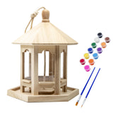 Berfutall-DIY Wooden Bird House for Outdoor, Wild Bird Feeder, Hanging Birdhouse,Perfect for Cardinals, Bluebirds, and More. (B) Berfutall