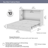 Bestar Murphy Cabinet Bed 65-inch Queen with Pullout Drawer for Bedroom, Guestroom, Key West Collection, Modern, White Bestar