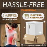 phiestina Pre-Assembled 20 Inch White Floating Small Bathroom Vanity, Wall Mounted Cabinet with Sink, Left Side Storage, Soft-Close Door, Modern Space-Saving Design, No Faucet, BV04-20-WHITE-PLUS phiestina