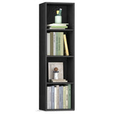 VASAGLE Custos Collection - Bookshelf, 4-Tier Bookcase, Book Shelf, Open Storage Shelf, 9.4 x 11.8 x 41.7 Inches, for Living Room, Home Office, Dining Room, Ebony Black ULBC434B01 VASAGLE
