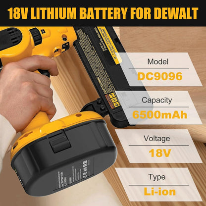 ANTRobut 2 Pack 6500mAh 18V Lithium Battery DC9096 Replacement for Dewalt 18V Battery XRP DC9099 DW9096 DW9098 DW9099 DW9095 Replacement 18 Volt Dewalt Batteries - WoodArtSupply