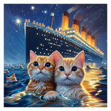 SJUTOUCI Cat Diamond Painting Kits for Adults, Diamond Art Kits for Beginners, DIY 5D Full Drill Diamond Dots Gem Craft Art Home Wall Decor 12x12 inch, Animals SJUTOUCI