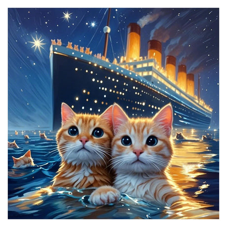SJUTOUCI Cat Diamond Painting Kits for Adults, Diamond Art Kits for Beginners, DIY 5D Full Drill Diamond Dots Gem Craft Art Home Wall Decor 12x12 inch, Animals SJUTOUCI