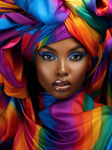 SKRYUIE 5D African Woman Diamond Art Painting Kits - DIY Diamond Art African American, Full Round Drill - Crystal Embroidery Cross Stitch - Adult Craft for Wall & Office Decor - 12x16 inch SKRYUIE