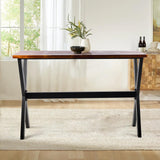 LOKKHAN 47.24" Rustic Brown Bar Table with Industrial Black Metal Frame - Perfect for Small Spaces LOKKHAN