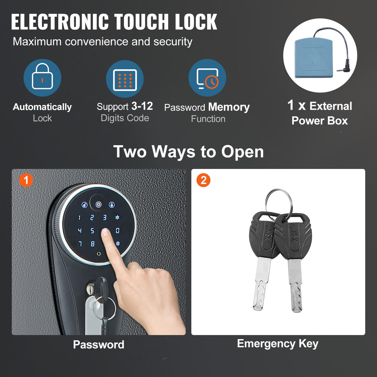VEVOR 7-8 Rifles Gun Safe, Rifle Safe with Digital Keypad & Lock, Gun Storage Cabinet with Built-in Storage Locker, Removable Storage Shelf for Home Long Gun and Pistols VEVOR