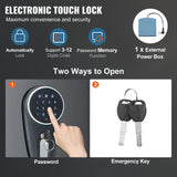 VEVOR 7-8 Rifles Gun Safe, Rifle Safe with Digital Keypad & Lock, Gun Storage Cabinet with Built-in Storage Locker, Removable Storage Shelf for Home Long Gun and Pistols VEVOR