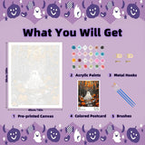 Arttoplus Halloween Paint by Numbers Kit for Adults Beginner-Ghost Adult Paint by Number Kits on Canvas, Ghost DIY Acrylic Oil Painting by Numbers for Adults for Gift Home Wall Decor(16x20inch) Arttoplus