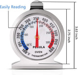 Oven Thermometer 50-300°C/100-600°F, Oven Grill Fry Chef Smoker Analog Thermometer Instant Read Stainless Steel Kitchen Cooking Thermometer PECULA