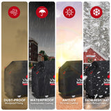 ROWYEET Grill Cover for Outdoor Grill, 420D Oxford Waterproof BBQ Covers for Outside, Anti-UV Heavy Duty Barbecue Gas Cover with Adjustable Hem for Weber Nexgrill Expert Grill and More (45"- 75", 58") ROWYEET