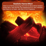 Ragyzity Decorative Flameless Portable LED Lanterns, Fireplace Light with LED Simulation Log Flame Effect, Touch Switch Simulation Flame for Home Christmas Decor Ragyzity