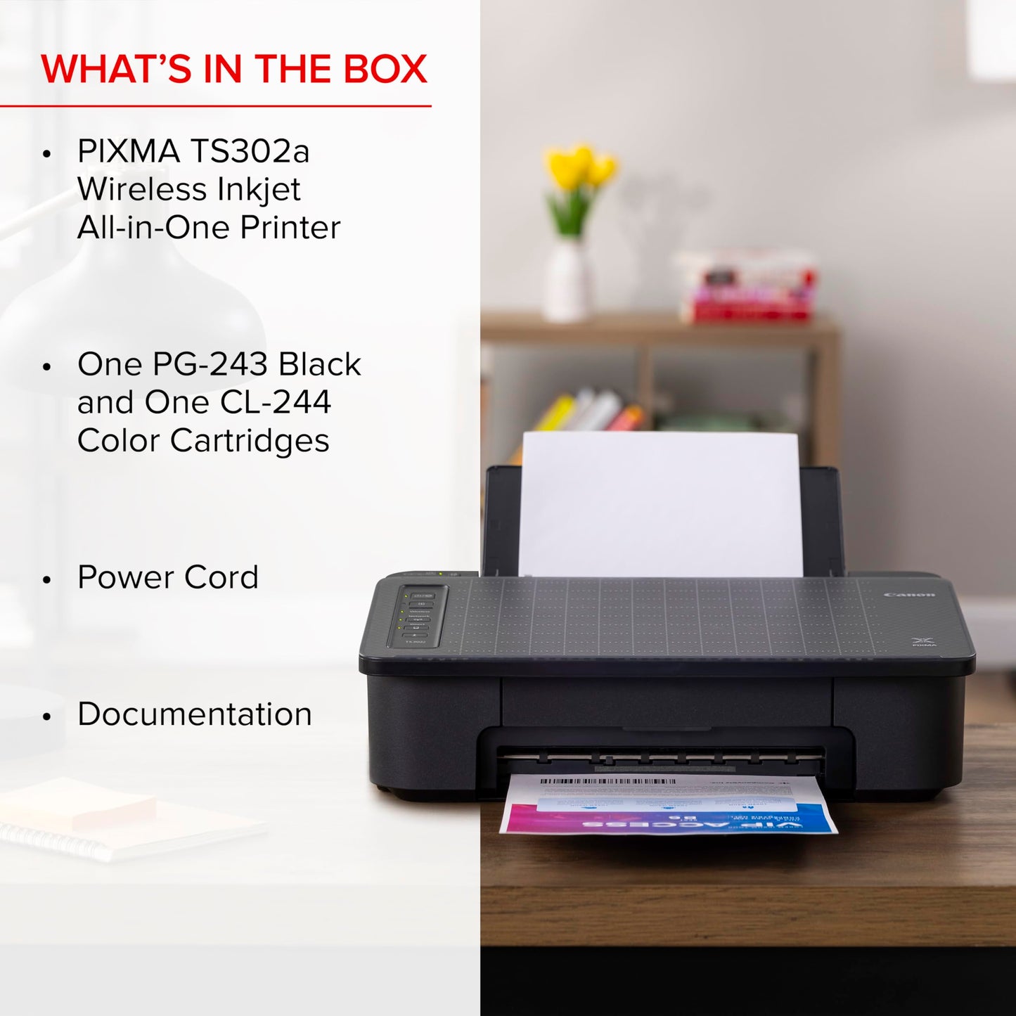 Canon USA PIXMA TS302a Wireless Inkjet Home Printer