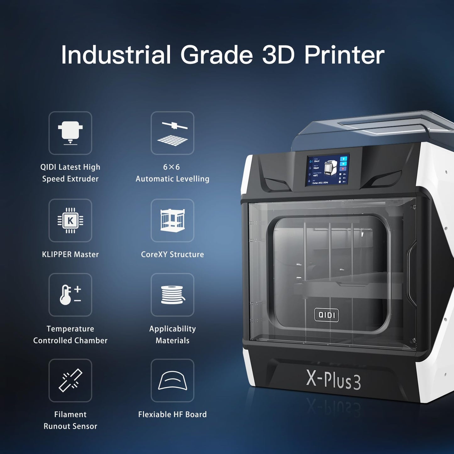 QIDI X-PLUS3 3D Printer Bundle with QIDI PA12-CF Filament Black - WoodArtSupply