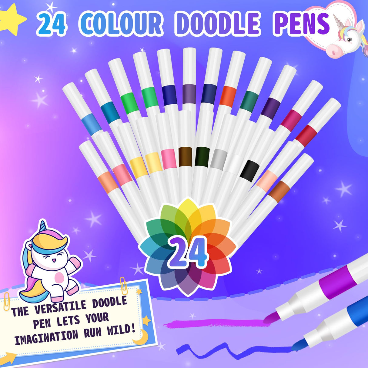 JIGQGY Unicorn Lamp DIY Kit for Kids – Paint Your Own Night Light with 24 Markers, Arts & Crafts for Girls Ages 4-12, Creative Birthday Gifts for Girls Boys, Art Supplies Toys Ages 6 7 8 9 10 11 12 JIGQGY