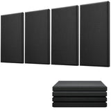 Moukey Acoustic Panels 4 PCS, 2.4“ Thick Fiberglass Soundproof Wall Panels 24''x12'', Self-adhesive Sound Absorbing Panels for Studios, Office, Home Theater (Black) Moukey