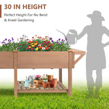ketive Raised Garden Bed with Legs Outdoor,Elevated Garden Box,Storage Shelf, Protective Liner for Backyard,Patio,Balcony,80x23x30in (Brown) ketive