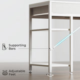 Huuger Computer Desk with 6 Drawers, 54 Inch Office Desk with Shelves, Reversible Gaming Desk, Corner Desk with Storage, Work Desk for Home Office, Study, Living Room, White Huuger