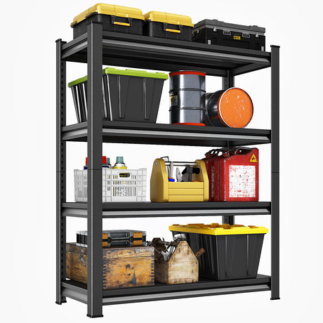 Huhaneon Garage Shelves Heavy Duty - 40''W 2,000Lbs Metal Adjustable Storage Shelving Rack Units for Warehouse Basement Pantry Kitchen 40" W x 16" D x 66" H 4 Tier Black Huhaneon