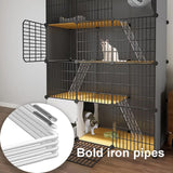 GUQASDV Black Cat Cage, Catio Indoor Cat Enclosure, Enclosed Cat Playpen, Cat Crate with Enclosed Litter Box for Ferret, Chinchilla, Rabbit, Small Animals(111x39x111cm) GUQASDV