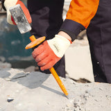 Finder 12-Inch Heavy Duty Flat Chisel with Hand Protection, Flat Head, Demolishing/Masonry/Carving/Concrete Breaker Chisels with Bi-Material Hand Guard FINDER