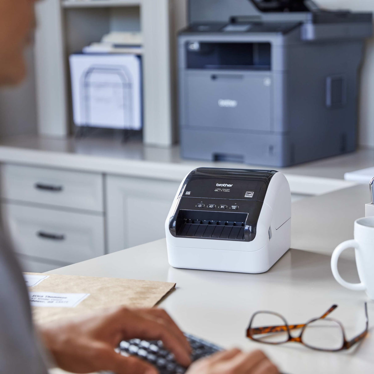 Brother QL-1100c Wide Format Label Printer, Shipping & Postage Labels 4” x 6”, Barcode & QR Code, High Speed, Direct Thermal Printing, Compact, uses DK Drop-in Label Rolls, USB Connectivity Brother