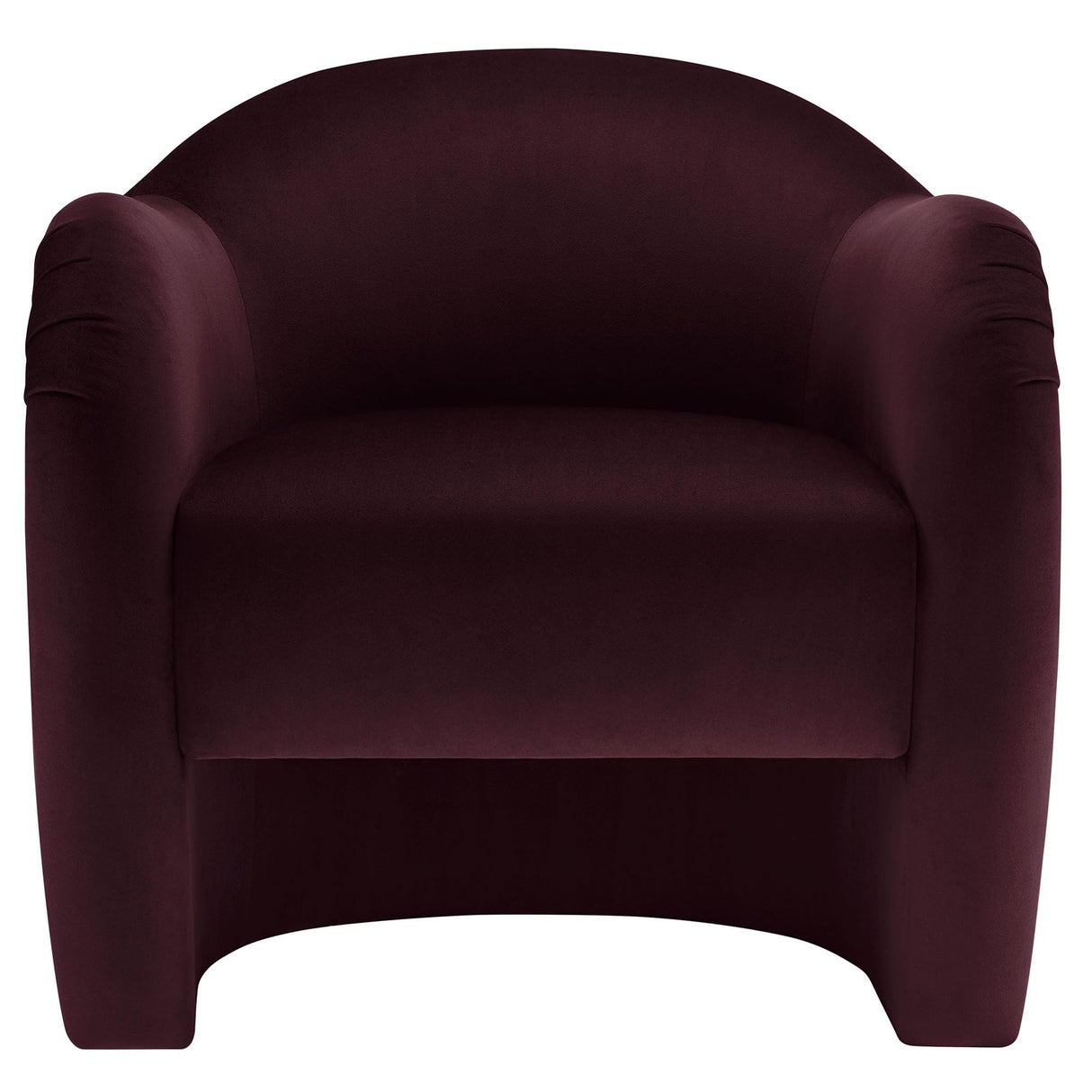 Modway Compose Barrel Chair with Performance Velvet Fabric in Mulberry – Upholstered Accent Armchair with Curved Backrest – Cozy Lounge Chair for Reading – Round Comfy Single Sofa Club Chair Modway
