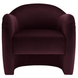 Modway Compose Barrel Chair with Performance Velvet Fabric in Mulberry – Upholstered Accent Armchair with Curved Backrest – Cozy Lounge Chair for Reading – Round Comfy Single Sofa Club Chair Modway