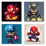 4 Pack Paint by Numbers Kit for Kids Paint by Number Kits Age 4-8 Painting Canvas for Kids Ages 8-12 Boys Framed Canvas Painting by Numbers Anime Drawing Kit Color by Numbers Kit for Kid 8x8 Inch AILIBUT