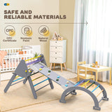 SOKO Pikler Triangle Set - 6 in 1 Pikler Triangle Climber with Ramp Set Foldable Pikler Triangle Climbing Toy, Rock Climbing Ramp, Pikler Arch Climber, Montessori Climbing Set for Children and Kids SOKO