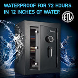 SentrySafe Fireproof and Waterproof XX-Large Black Steel Home Safe, DOJ-Certified with Digital Keypad Lock for Guns or Documents, 3.39 Cubic Feet, 27.8 x 21.7 x 19 Inches, EF3428E SentrySafe