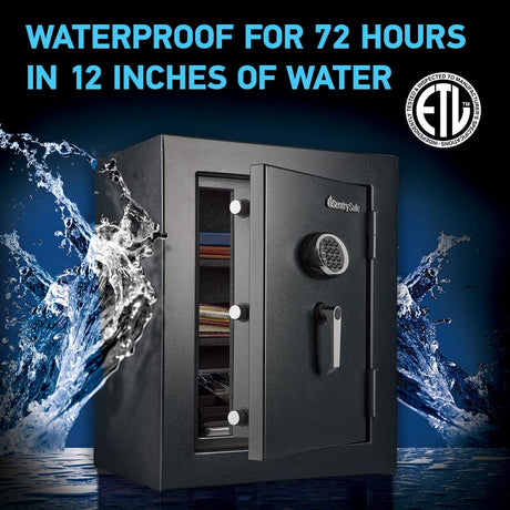 SentrySafe Fireproof and Waterproof XX-Large Black Steel Home Safe, DOJ-Certified with Digital Keypad Lock for Guns or Documents, 3.39 Cubic Feet, 27.8 x 21.7 x 19 Inches, EF3428E SentrySafe
