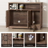 Halitaa Cat Litter Box Enclosure, Hidden Litter Box Furniture with Scratch Pad, Farmhouse Indoor Cat House Washroom End Table, Retro Brown Halitaa