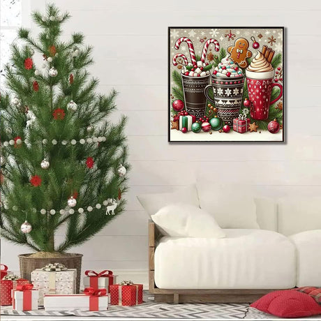 Christmas Diamond Paintings Kits for Adults, Snowflake Diamond Art Kits Full Drill Diamond Dots Paint with Diamonds Gem Arts and Crafts for Beginner Home Wall Decor WUSARPLY