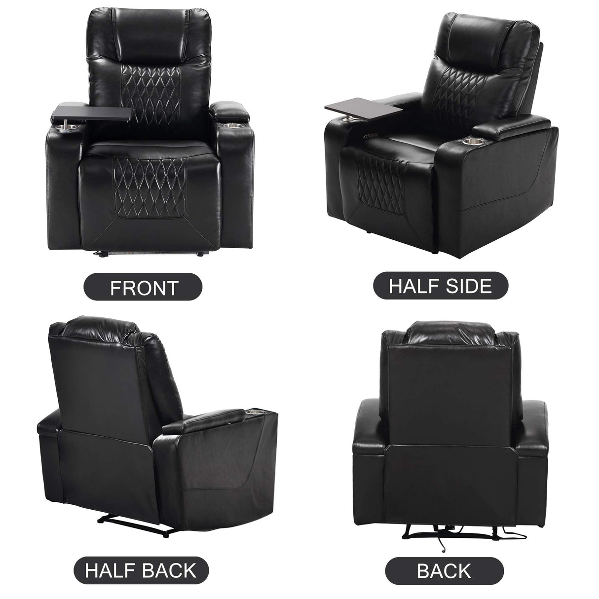 Merax Electric recliner chair with USB Charge Port, 360 Swivel Tray Table, Hand in-Arm Storage, and Cup Holders, ambient lighting Gaming Home Theater Seating Merax