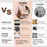 NIOIIKIT Nursery Rocking Chair Teddy Upholstered Glider Rocker Rocking Accent Chair Padded Seat with High Backrest Armchair Comfy Side Chair for Living Room Bedroom Offices (Ivory Teddy) NIOIIKIT