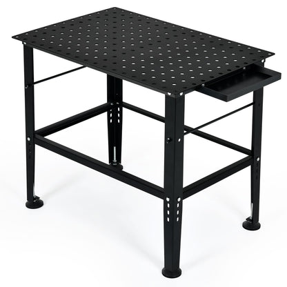 DWVO Welding Table, 36" x 24" Welding Table Top with 5/8" Holes, 0.12" Thick Fabrication Table, 1320lb Load Capacity Fixture Table, Heavy Duty Carbon Steel Weld Table for Shop Home Garage Bla - WoodArtSupply