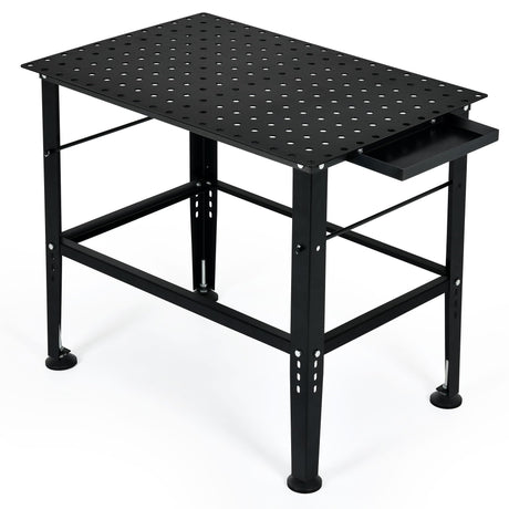 DWVO Welding Table, 36" x 24" Welding Table Top with 5/8" Holes, 0.12" Thick Fabrication Table, 1320lb Load Capacity Fixture Table, Heavy Duty Carbon Steel Weld Table for Shop Home Garage Black DWVO