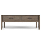 SIMPLIHOME Ela Solid Wood 48 Inch Wide Rectangle Transitional Lift Top Coffee Table in Smoky Brown, for The Living Room and Family Room SIMPLIHOME