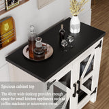 ANWBRAOD Farmhouse Buffet Cabinet 31.4" Sideboard Storage Cabinet with Barn Door and Adjustable Shelf Wood Rustic Accent Cabinet for Dinning Room, Kitchen, Hallway ULSC003W ANWBROAD