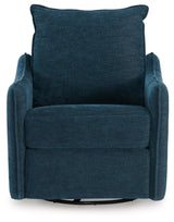Signature Design by Ashley McBurg Contemporary Swivel Power Recliner with USB Ports, Blue Signature Design by Ashley