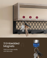 VASAGLE Coat Rack Shoe Bench Set, Hall Tree with Bench, Entryway Furniture, Multifunctional, Dot Coat Hooks, 2-Tier Shoe Rack, Industrial Style, for Entryway, Hallway, Heather Greige ULCR073K02 VASAGLE