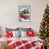 SENQAO Red Truck Diamond Art Kits for Adult, Christmas Diamond Painting Kits for Beginners, DIY Full Drill Winter Holdiay Rhinestone Diamond Dots Gem Painting Art Craft Home Decor 12 x16 Inch SENQAO