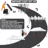COBIZI 10x20 Pop Up Canopy without Sidewall,Heavy Duty Canopy UPF 50+ All Season Wind Waterproof Commercial Outdoor Wedding Party Tents for Parties Canopy Gazebo with Roller Bag(10 x 20 ft White) COBIZI