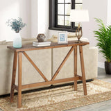 Wnutrees 43" Farmhouse Solid Wood Console Tables, Rustic Hallway Table, Solid Firwood Sofa Table for Entryway, Living Room, Easy Assembly, Natural Wnutrees