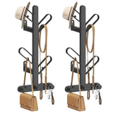 SONGMICS HOME Set of 2 Wall-Mounted Coat Racks, Wall Hooks, Branch-Look Racks with 14 Hooks, Ball Tips, for Clothes, Hats, Bags, Ink Black URCR036B01 SONGMICS HOME